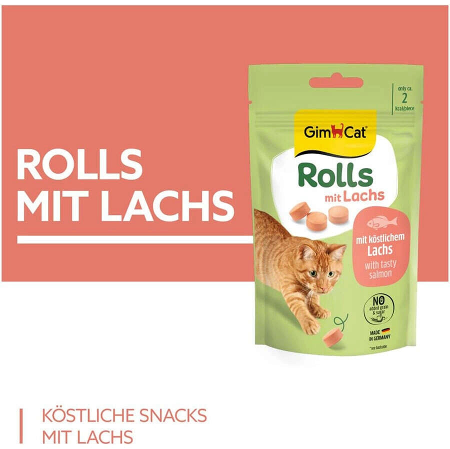 Gimcat Rolls Somon Balığı Yetişkin Kedi Ödül, 50g