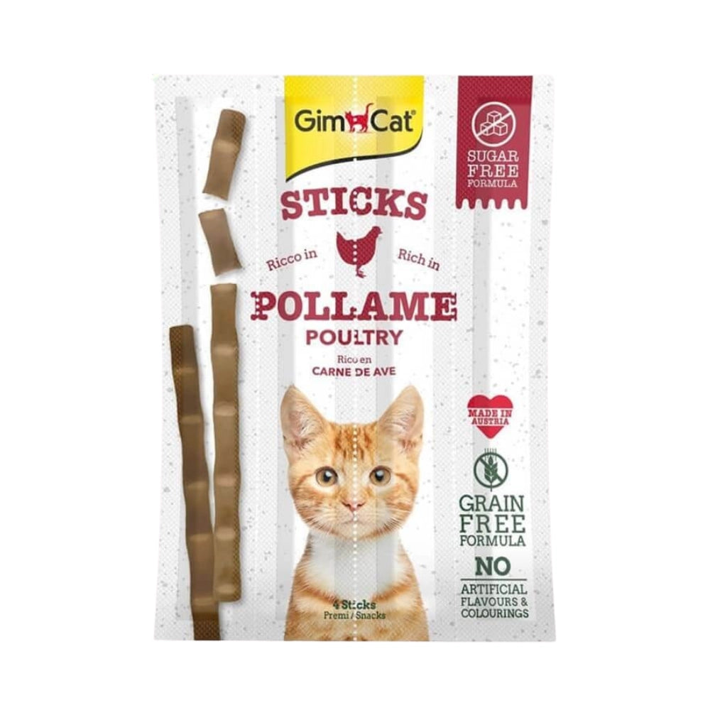 Gimcat Sticks Tavuk ve Ciğerli Yetişkin Kedi Ödül, 4 lü Paket, 20g