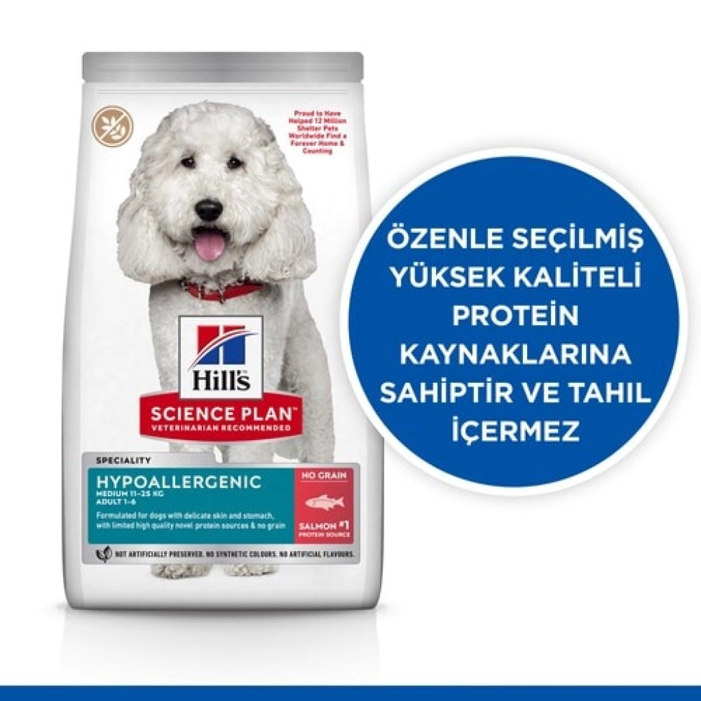 Hill's Science Plan Hypoalergenic Somonlu Yetişkin Köpek Mama, 10+2kg