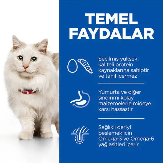 Hill's Science Plan Hypoalergenic Yumurta ve Böcekli Yetişkin Kedi Kuru Mama, 1.5kg