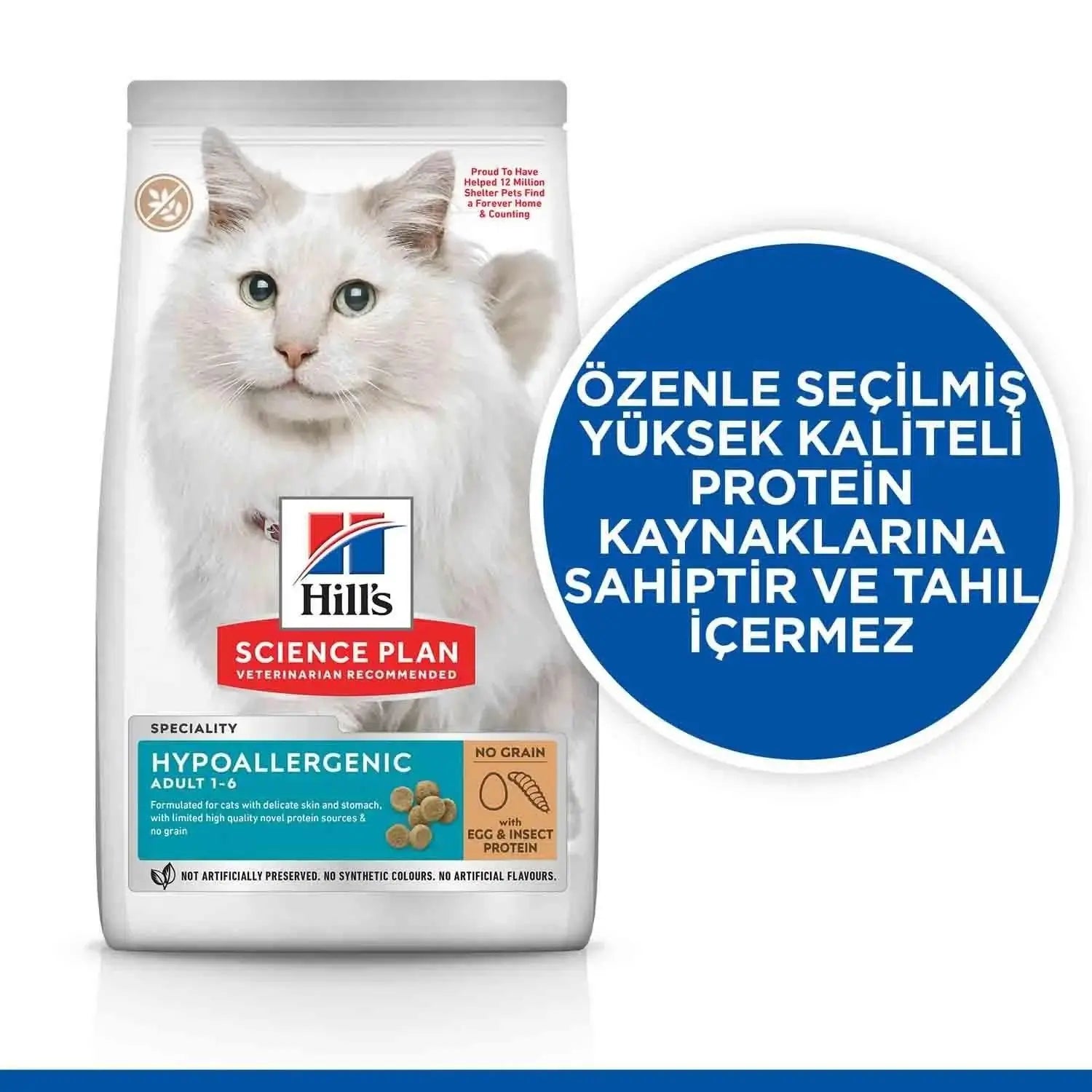 Hill's Science Plan Hypoalergenic Yumurta ve İnsect Adult Kedi Mama, 1.5kg