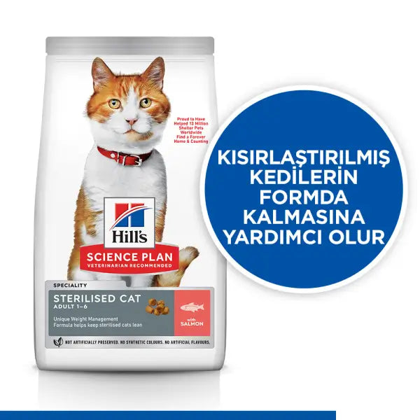 Hill's Science Plan Sterlised Somonlu Adult Kedi Mama, 1.5kg