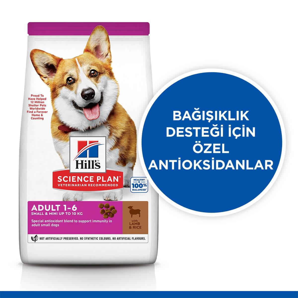 Hill's Science Plan Kuzu Etli ve Pirinçli Mini Adult Köpek Mama, 5+1kg