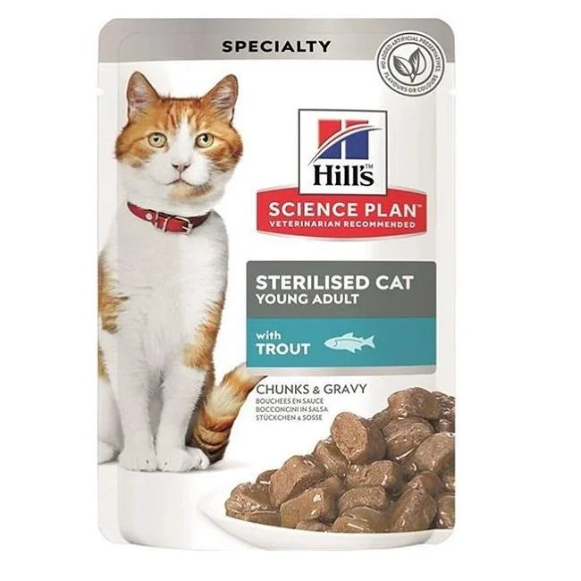 Hill's Science Plan Pouch Kısırlaştırılmış Alabalıklı Yetişkin Kedi Yaş Mama, 85g