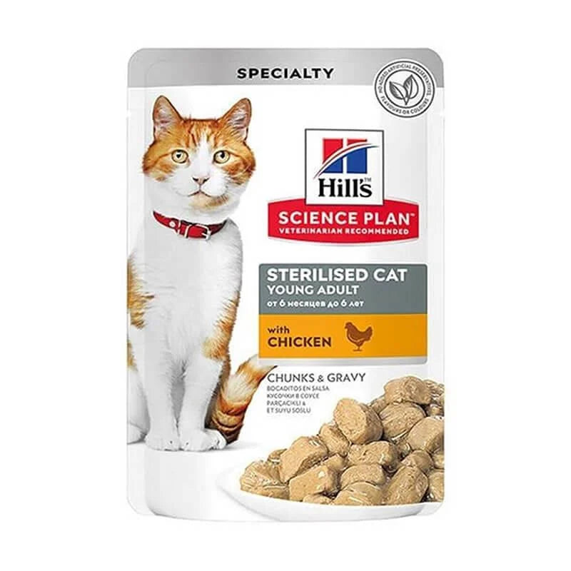 Hill's Science Plan Pouch Kısırlaştırılmış Tavuklu Yetişkin Kedi Yaş Mama, 85g