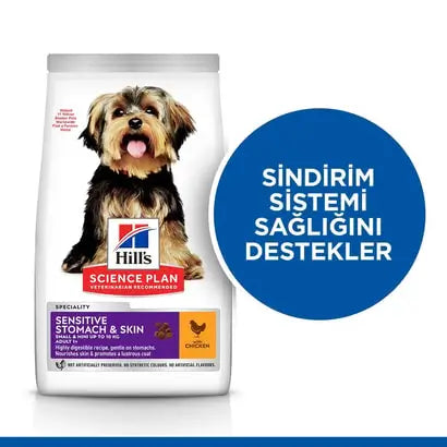 Hill's Science Plan Sensitive Mide & Deri Tavuklu Mini Yetişkin Köpek Mama, 1.5kg