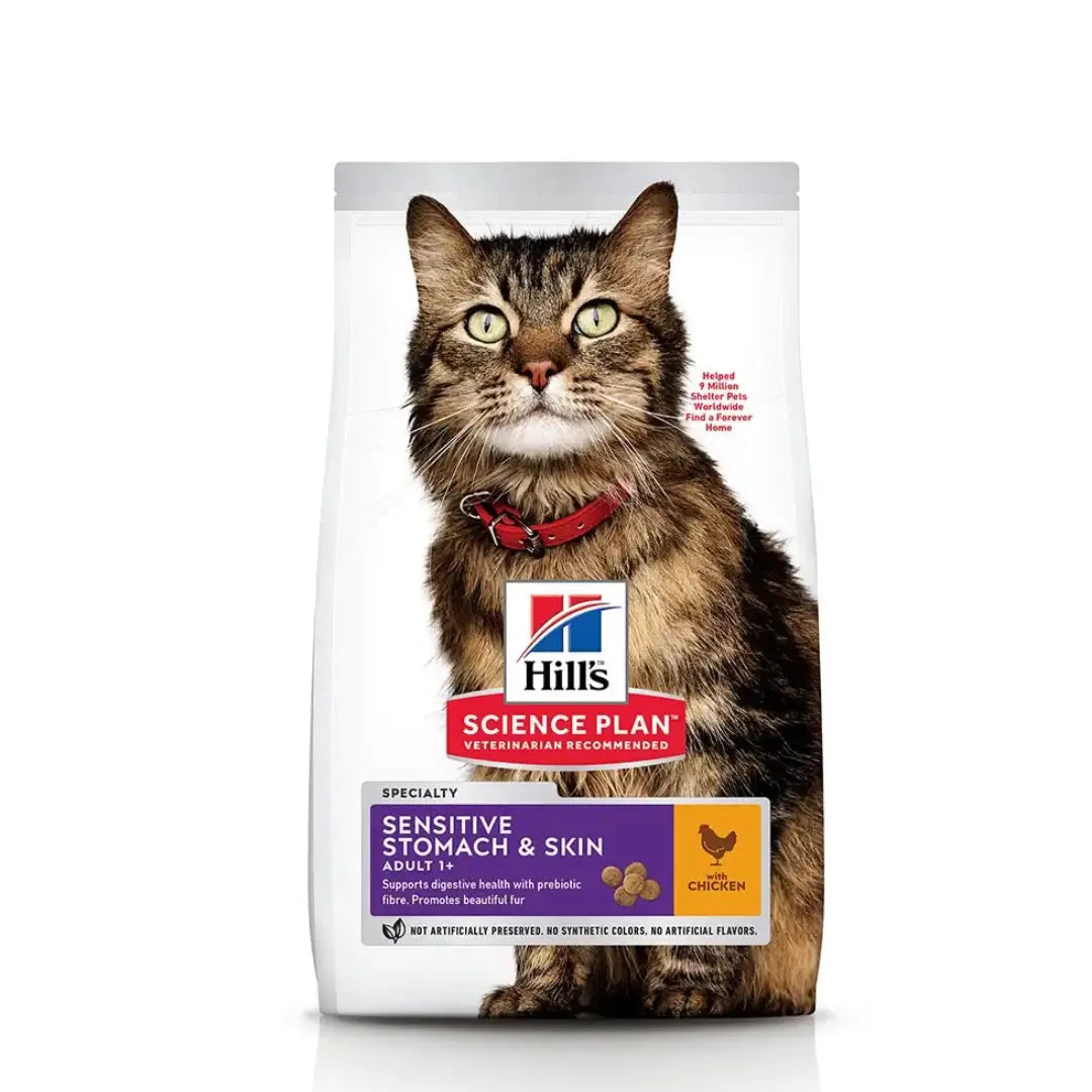 Hill's Science Plan Sensitive Stomach & Skin Tavuklu Yetişkin Kedi Mama, 1.5kg