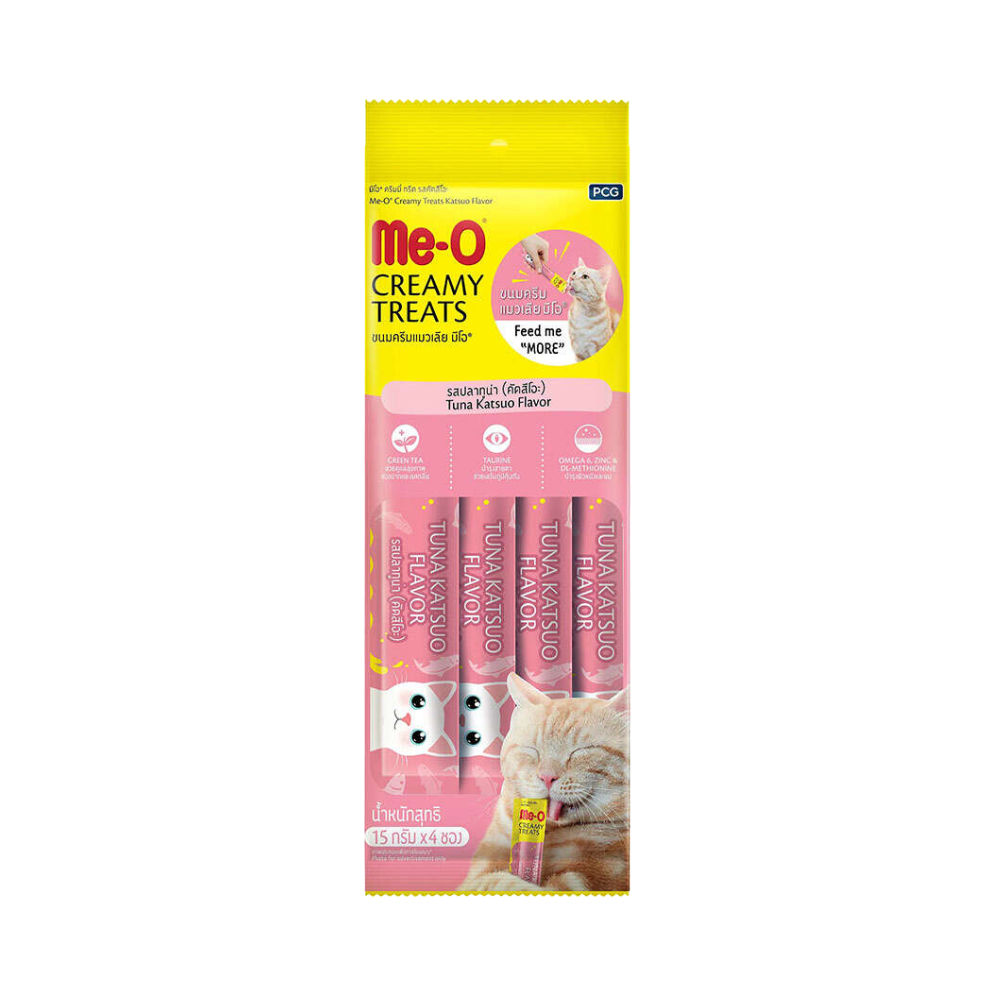 ME-O Creamy Treats Çizgili Orkinos Balıklı Yetişkin Kedi Krema Ödül, 4 lü Paket, 60g