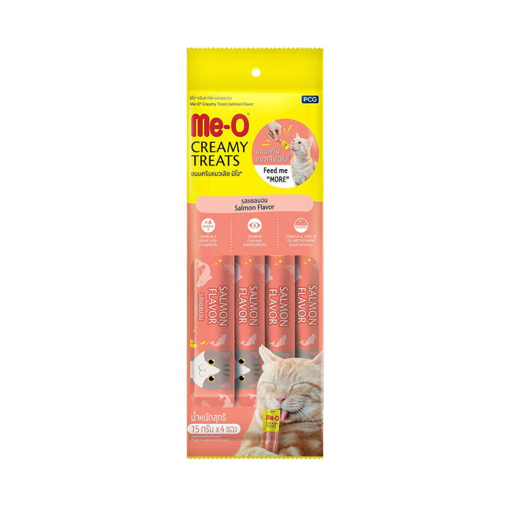 ME-O Creamy Treats Somonlu Yetişkin Kedi Krema Ödül, 4 lü Paket, 60g