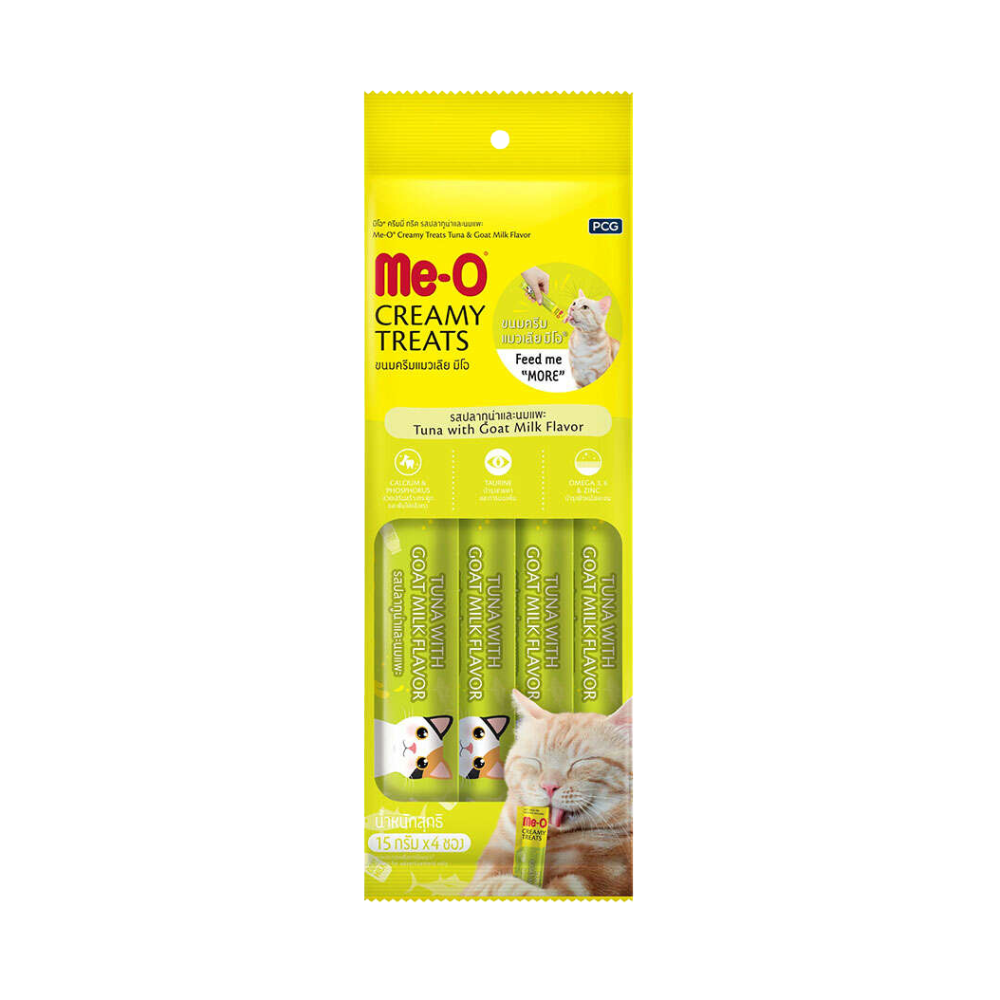 ME-O Creamy Treats Ton Balıklı Keçi Sütlü Yetişkin Kedi Krema Ödül, 4 lü Paket, 60g