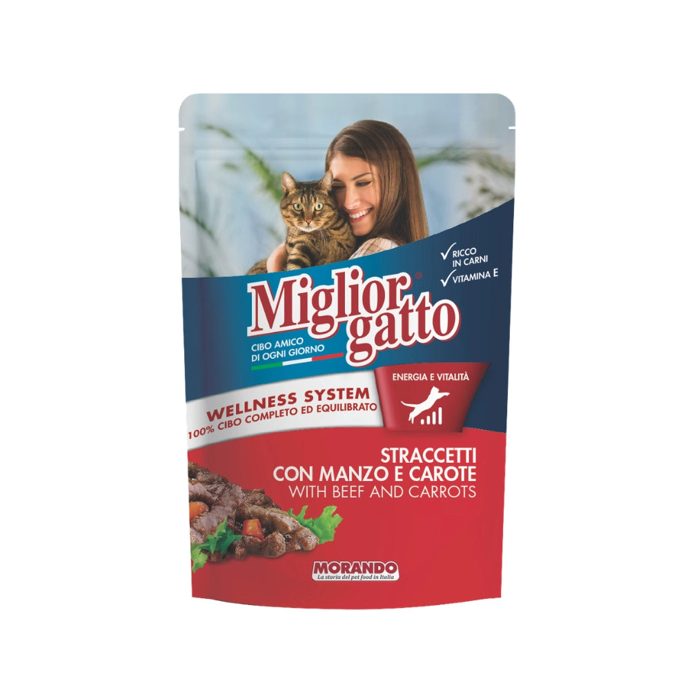 Miglior Poach Biftek ve Havuçlu Yetişkin Kedi Yaş Mama, 100g