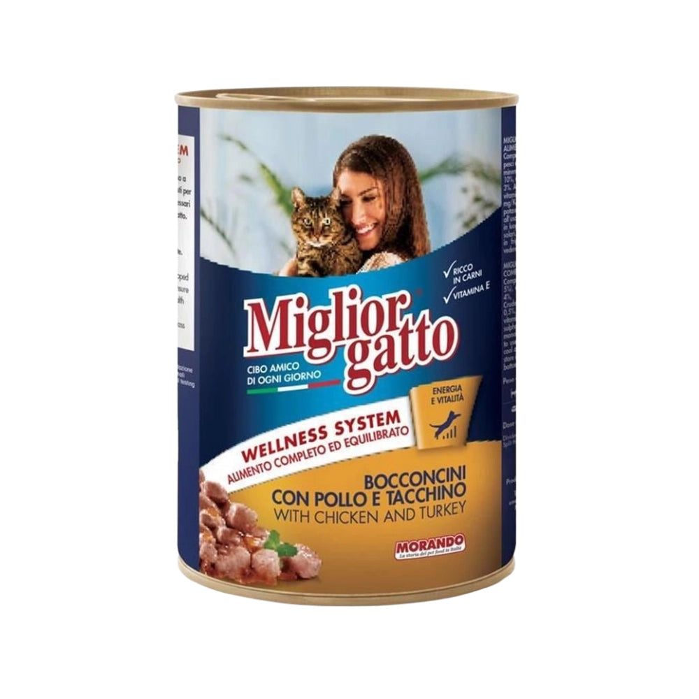 Miglior Tavuk ve Hindili Yetişkin Kedi Konserve Mama, 405g