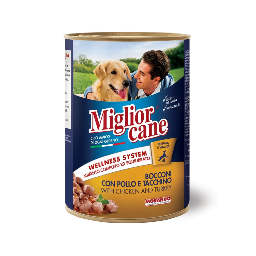 Miglior Tavuk ve Hindili Yetişkin Köpek Konserve Mama, 405g