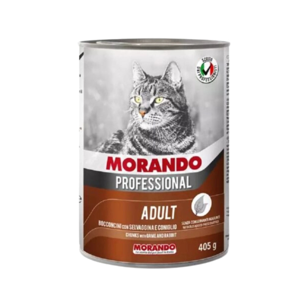 Morando Professional Av Hayvanlı ve Tavşanlı Yetişkin Kedi Konserve Mama, 405g