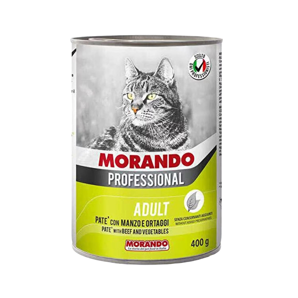 Morando Professional Biftek ve Sebzeli Yetişkin Kedi Konserve Mama, 400g