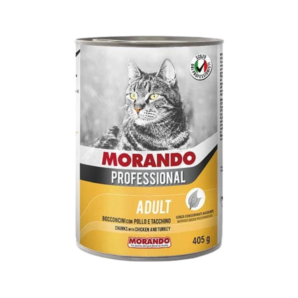 Morando Professional Tavuk ve Hindili Yetişkin Kedi Konserve Mama, 405g