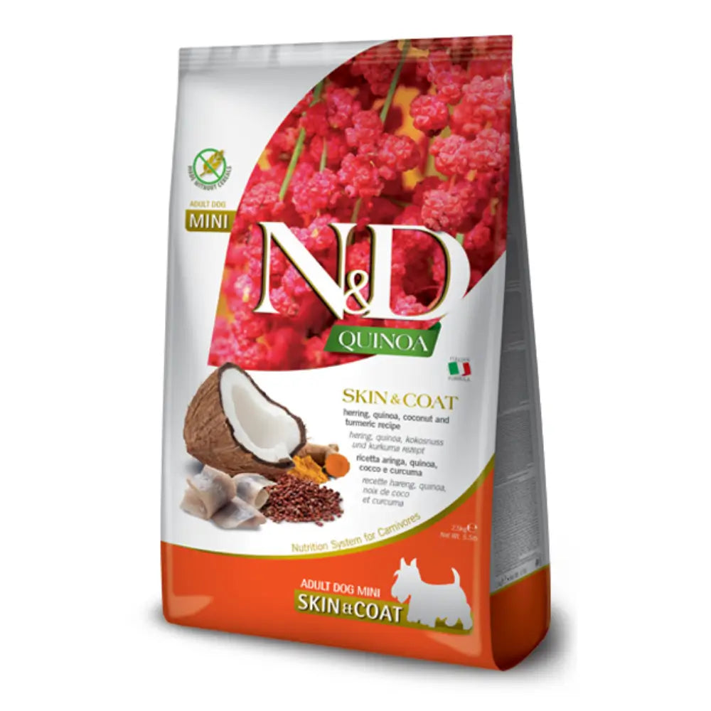 N&D Quinoa Tahılsız Cilt ve Tüy Bakımı Mini Yetişkin Köpek Maması, 2.5kg