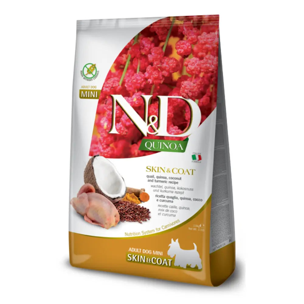 N&D Quinoa Tahılsız Cilt ve Tüy Bakımı Mini Yetişkin Köpek Maması, 2.5kg