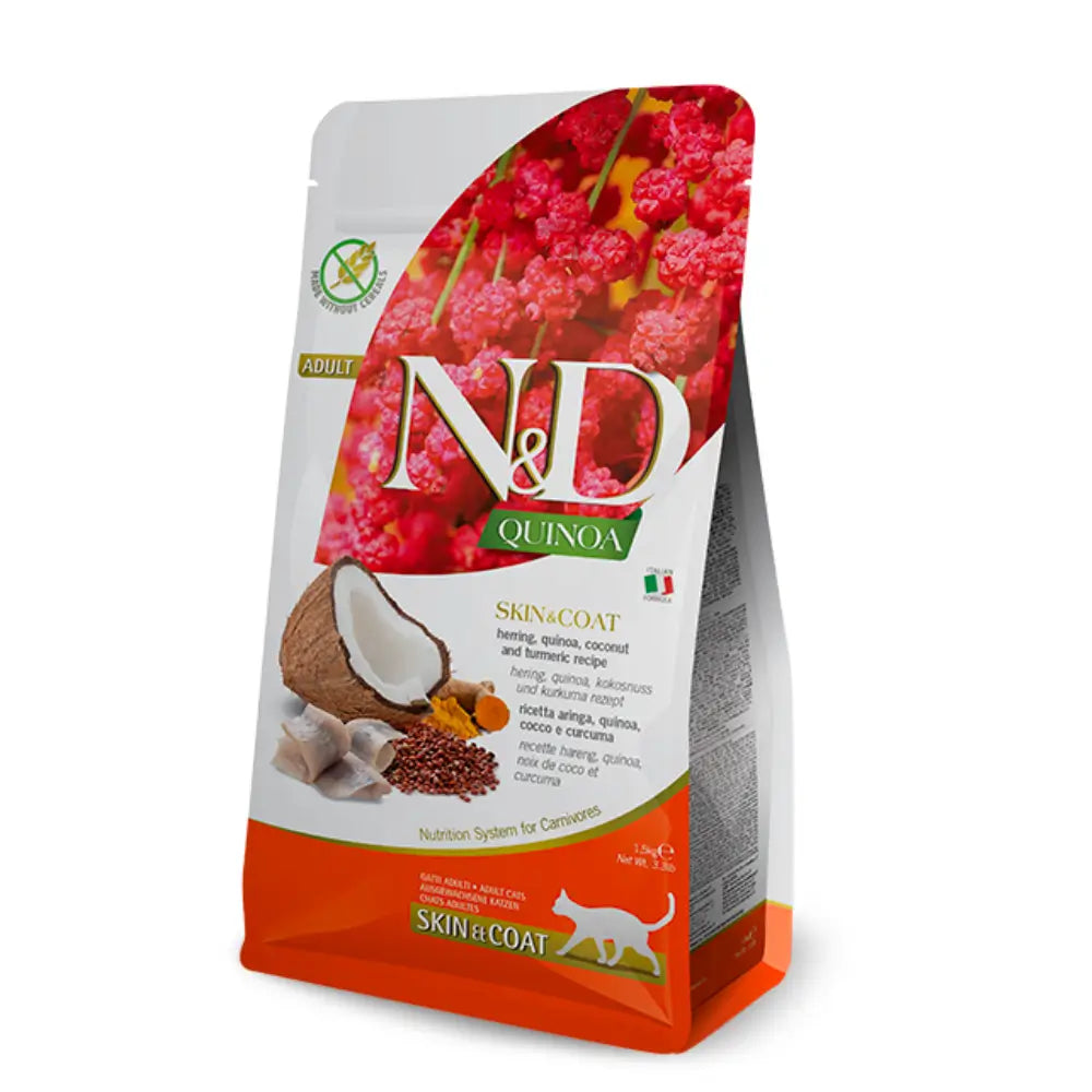 N&D Quinoa Tahılsız Cilt ve Tüy Bakımı Yetişkin Kedi Maması