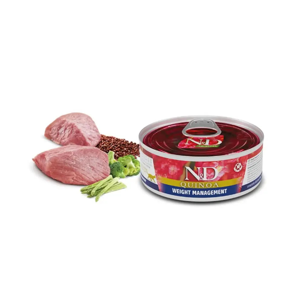 N&D Quinoa Tahılsız Kilo Kontrolü Kilo Kontrolü Yetişkin Kedi Yaş Maması, 80g