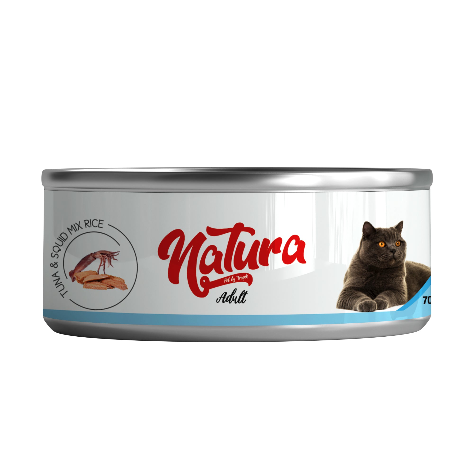 Natura Jelly Ton Balık ve Kalamarlı Yetişkin Kedi Konserve Mama, 70g