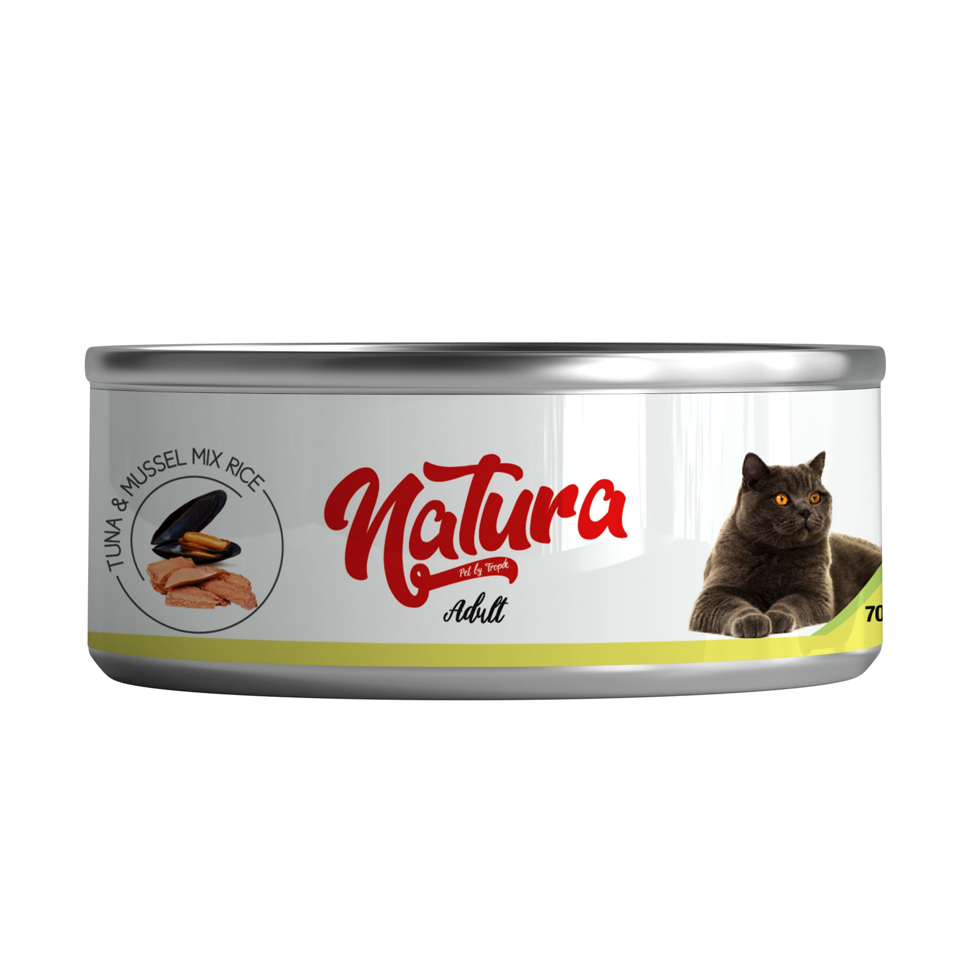 Natura Jelly Ton Balık ve Midyeli Yetişkin Kedi Konserve Mama, 70g