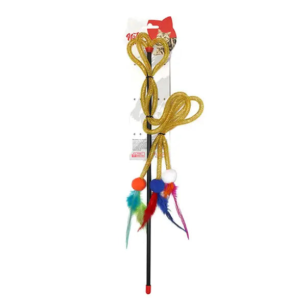 Natura Ptc-054 Üç Kollu Tüylü Olta Kedi Oyuncak, 45cm