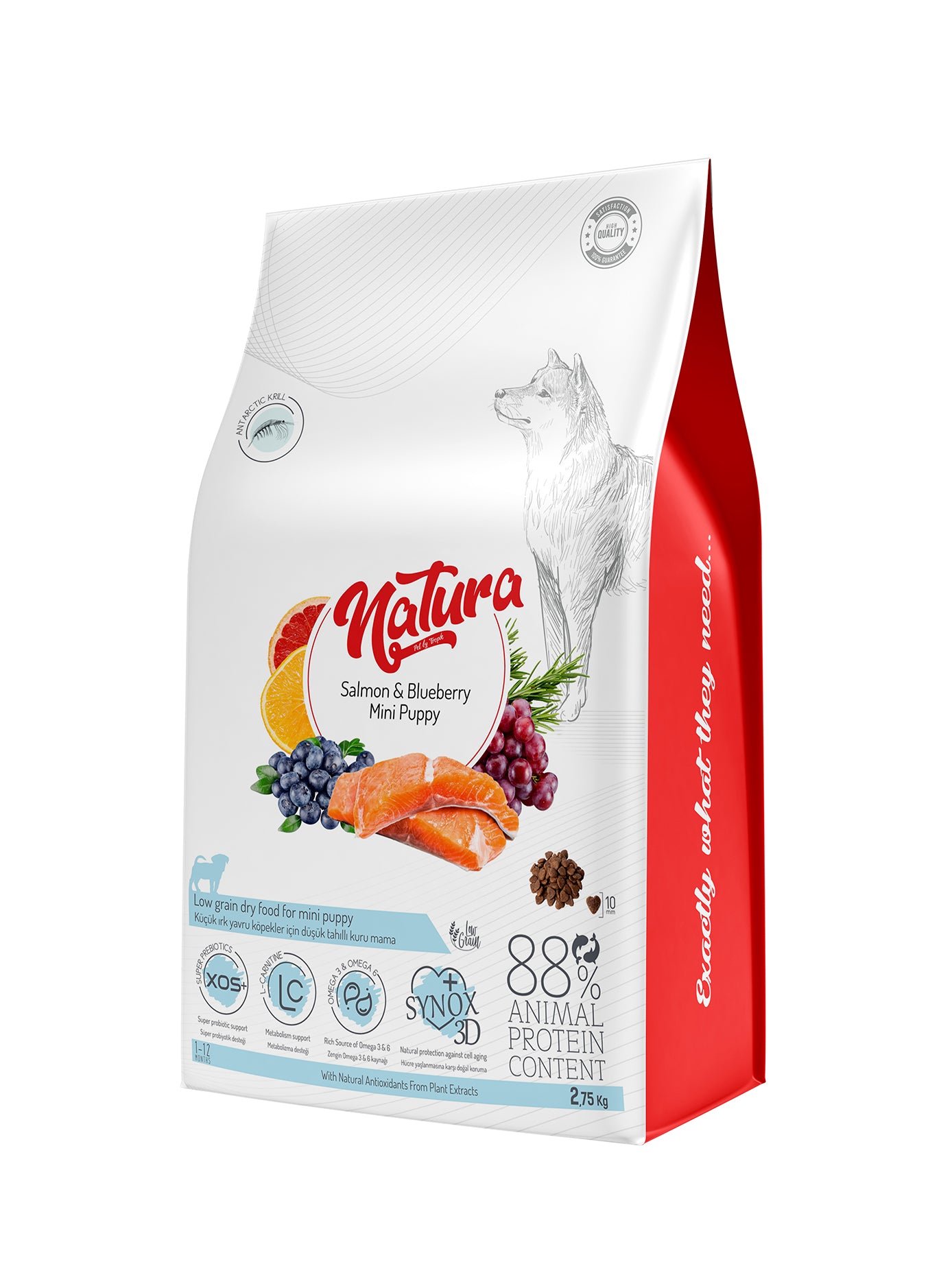 Natura Somon ve Yaban Mersinli Az Tahıllı Mini Yavru Köpek Mama, 2.75kg