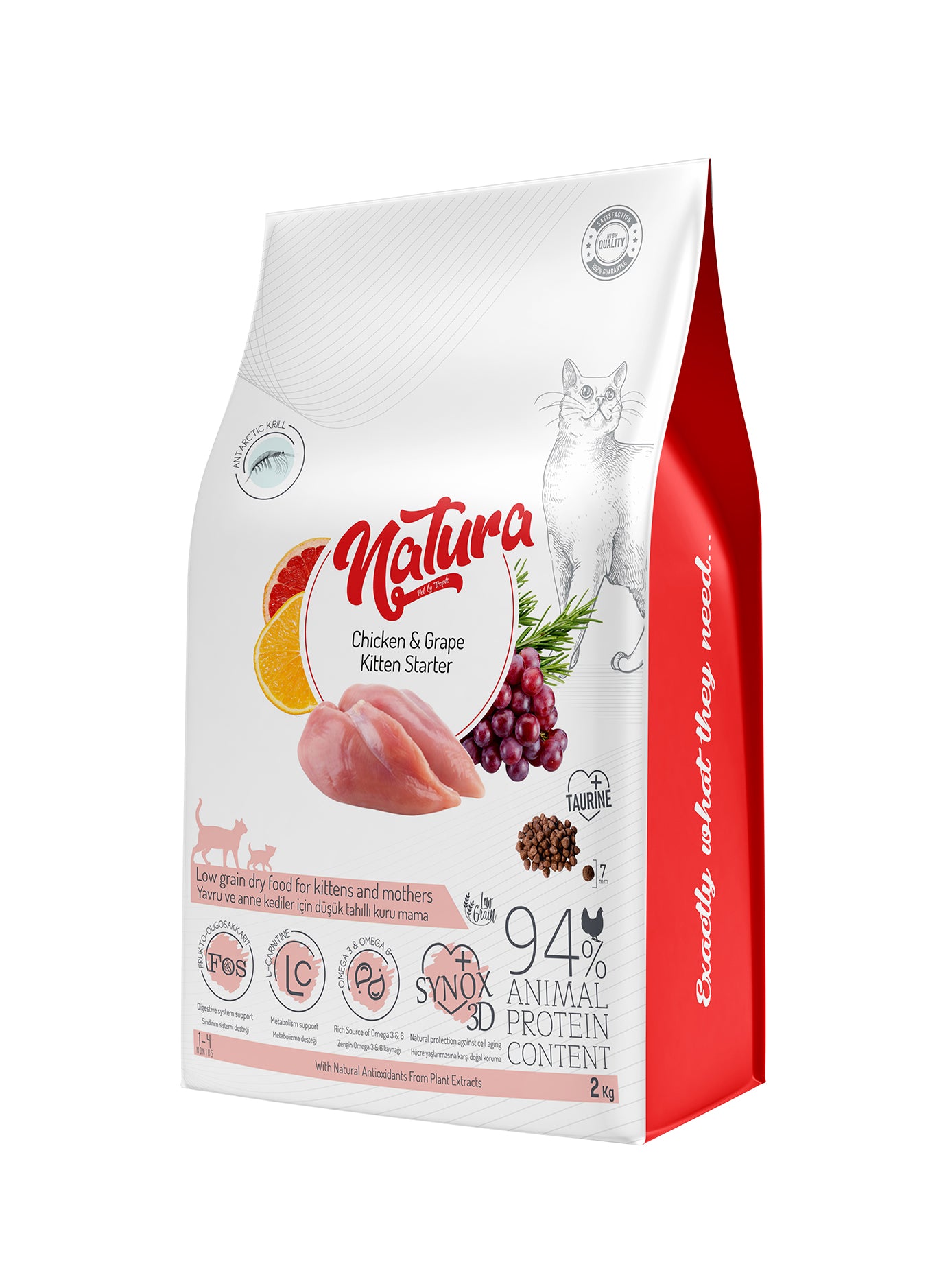 Natura Starter Tavuklu Az Tahıllı Yavru Kedi Mama, 2kg