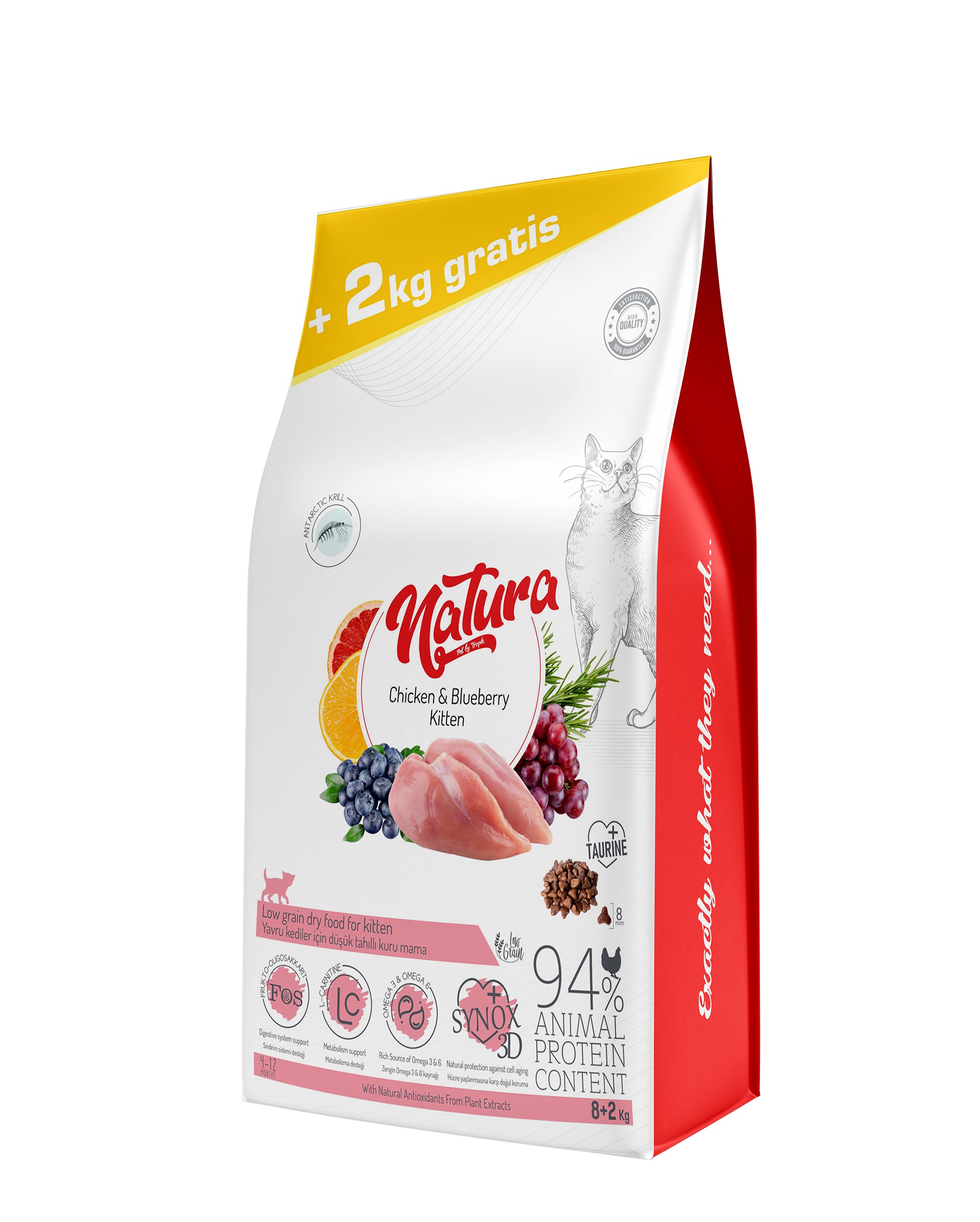 Natura Tavuklu Az Tahıllı Yavru Kedi Mama, 10kg