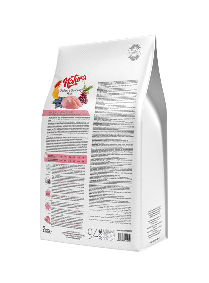 Natura Tavuklu Az Tahıllı Yavru Kedi Mama, 2kg