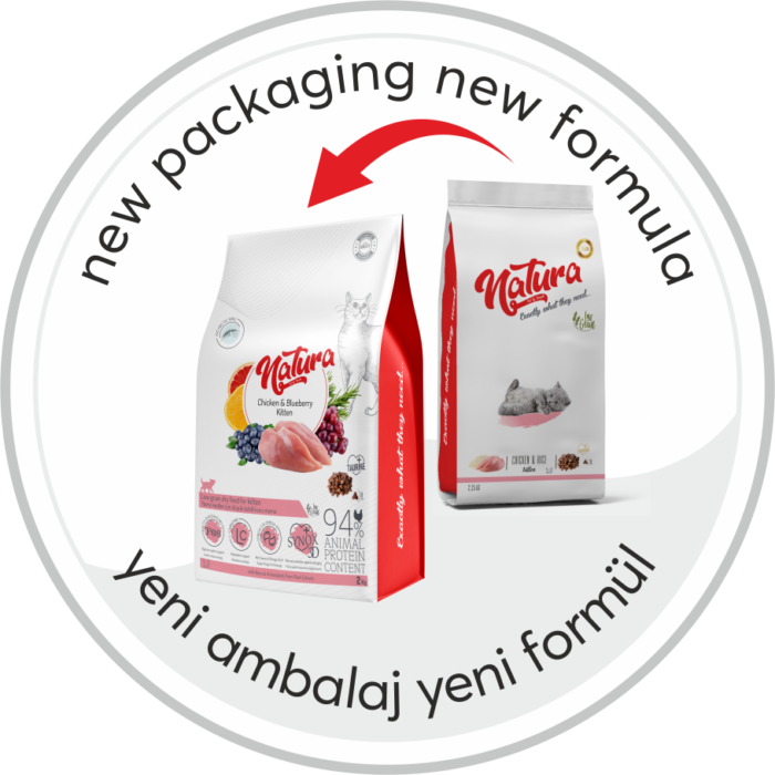 Natura Tavuklu Az Tahıllı Yavru Kedi Mama, 2kg