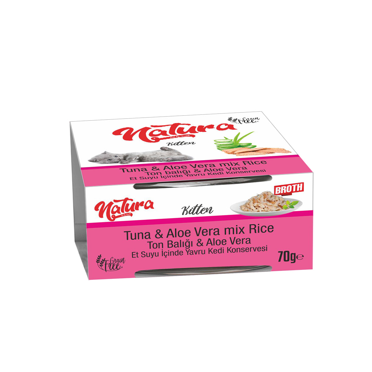 Natura Ton Balık ve Aloe Veralı Kitten Kedi Konserve Mama, 70g