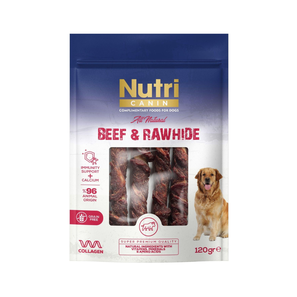 Nutri Beef & Rawhide Biftekli Yetişkin Köpek Çiğneme Çubuğu Ödül, 120g