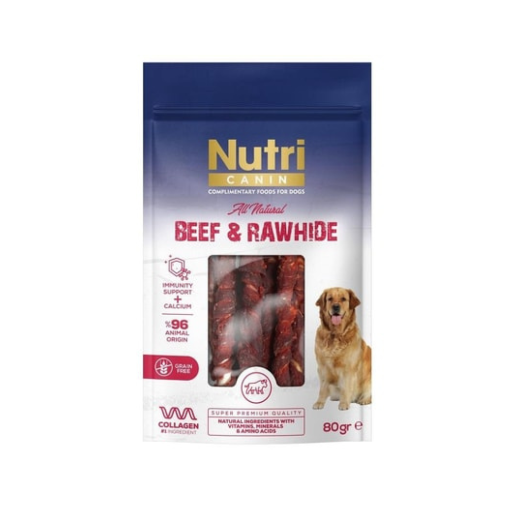 Nutri Beef & Rawhide Biftekli Yetişkin Köpek Çiğneme Çubuğu Ödül, 80g