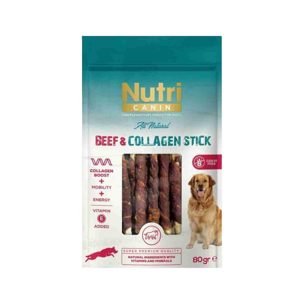 Nutri Collagen Stick Biftekli Yetişkin Köpek Ödül, 80g