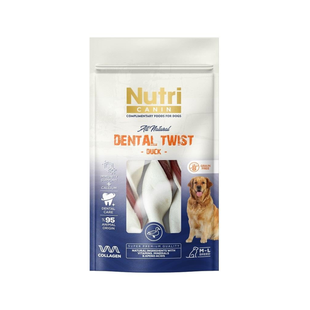 Nutri Dental Twist Ördek Etli Yetişkin Köpek Çiğneme Çubuğu Ödül, 80g