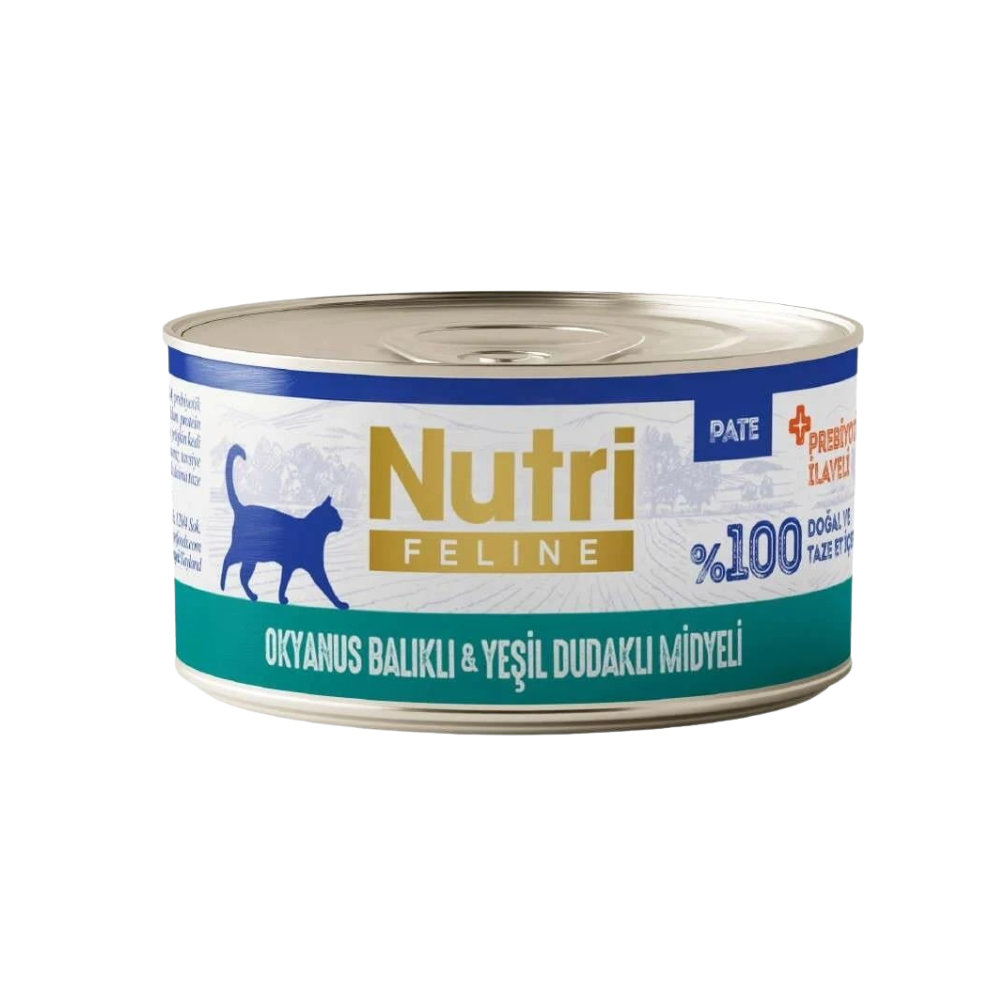 Nutri İn Pate Okyanıus Balık ve Yeşil Dudak Mideye Yetişkin Kedi Konserve Mama, 70g