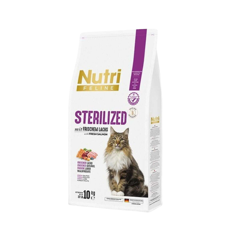 Nutri Kısırlaştırılmış Somonlu Yetişkin Kedi Kuru mama Mama, 10kg