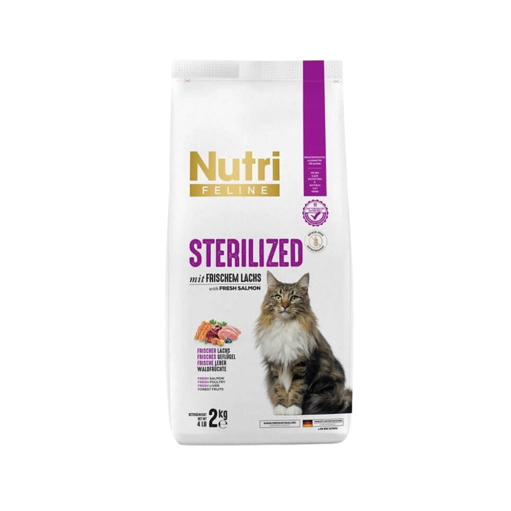 Nutri Kısırlaştırılmış Somonlu Yetişkin Kedi Kuru mama Mama, 2kg