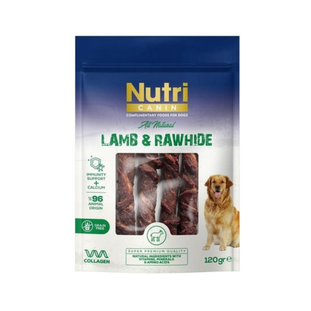 Nutri Lamb & Rawhide Kuzu Etli Yetişkin Köpek Çiğneme Çubuğu Ödül, 120g