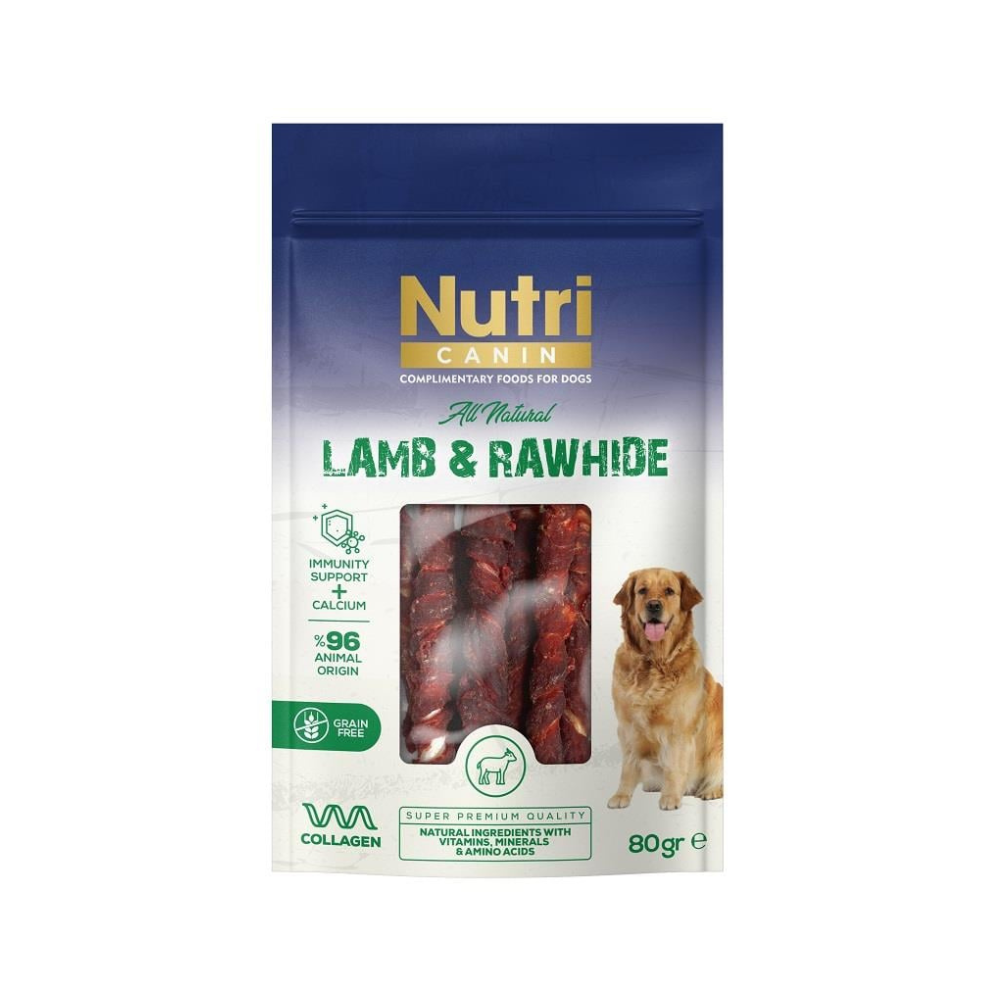 Nutri Lamb & Rawhide Kuzu Etli Yetişkin Köpek Çiğneme Çubuğu Ödül, 80g
