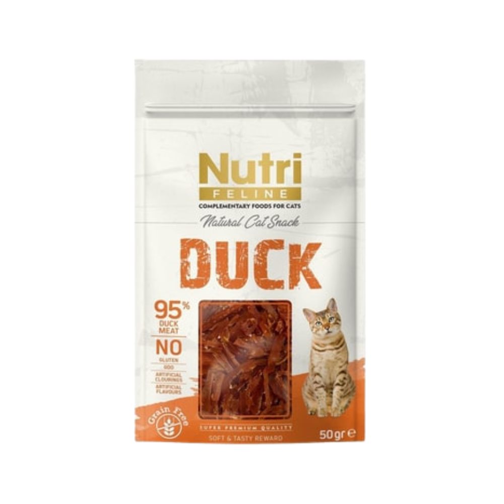 Nutri Ördekli Yetişkin Kedi Şerit Etler Ödül, 50g