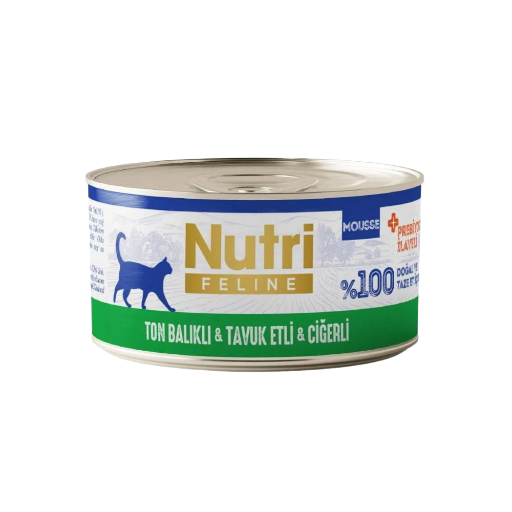 Nutri Ton Balık , Tavuk ve Ciğerli Yetişkin Kedi Konserve Mama, 70g