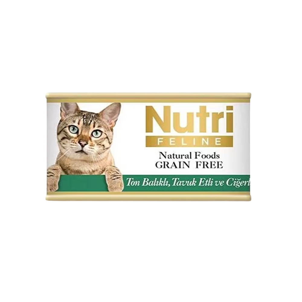 Nutri Ton Balık , Tavuk ve Ciğerli Yetişkin Kedi Konserve Mama, 85g