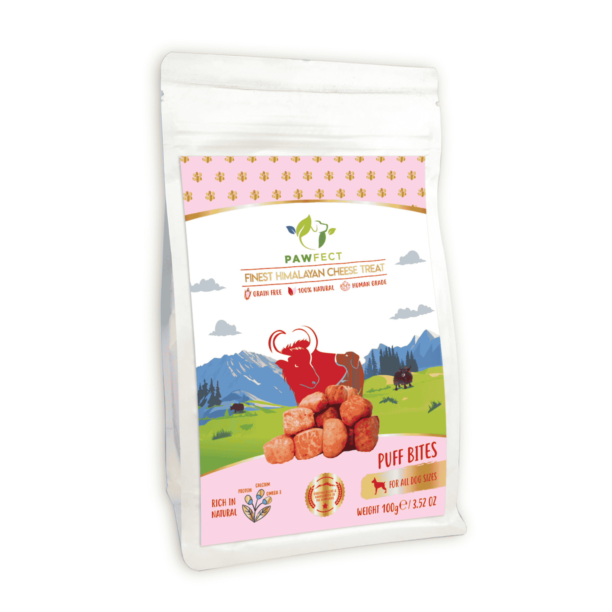 Pawfect Cheese Puff Dondurulmuş Kurutulmuş Köpek Ödülü, 100g