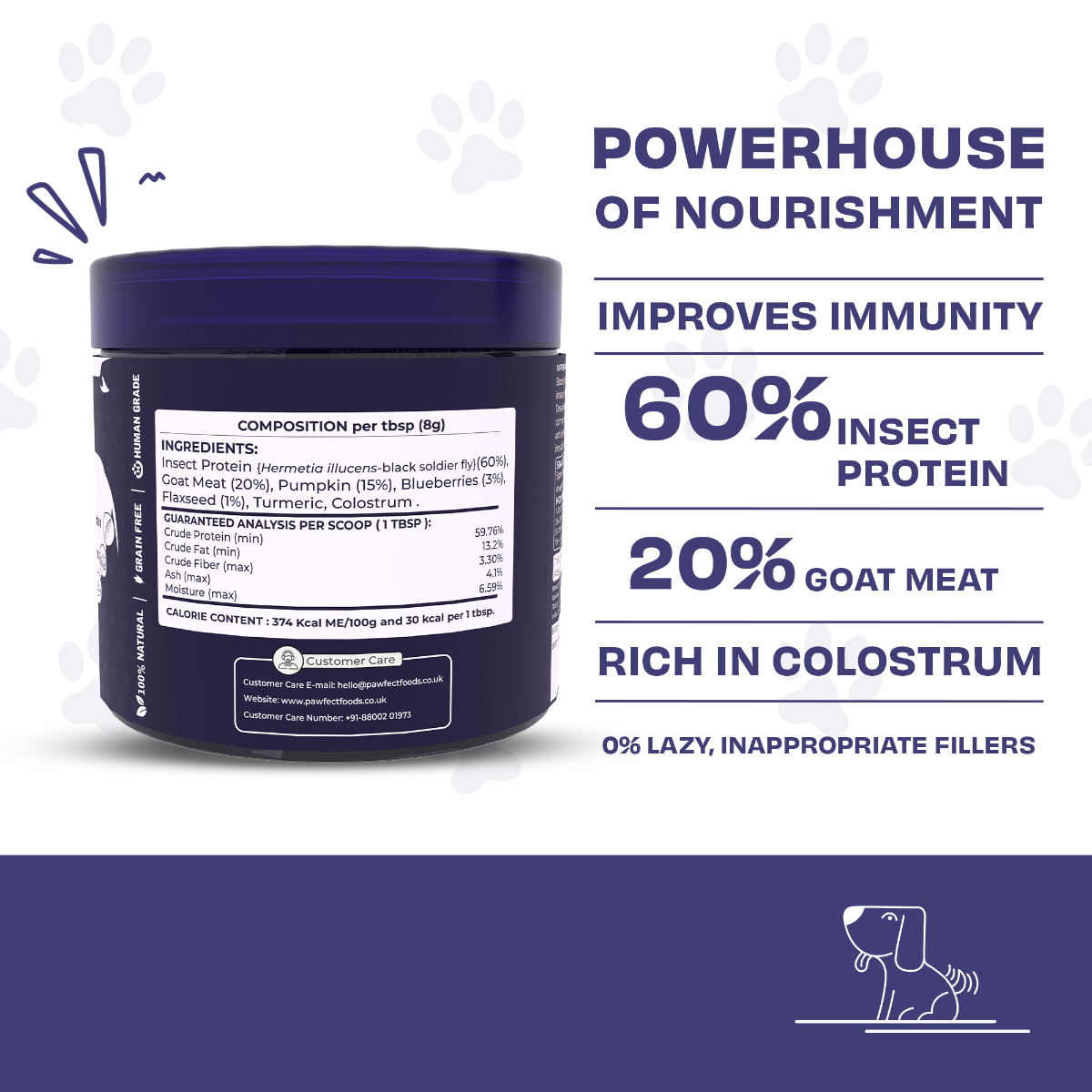 Pawfect Magic Morsel Larva proteinli Köpek Toppers, 185g