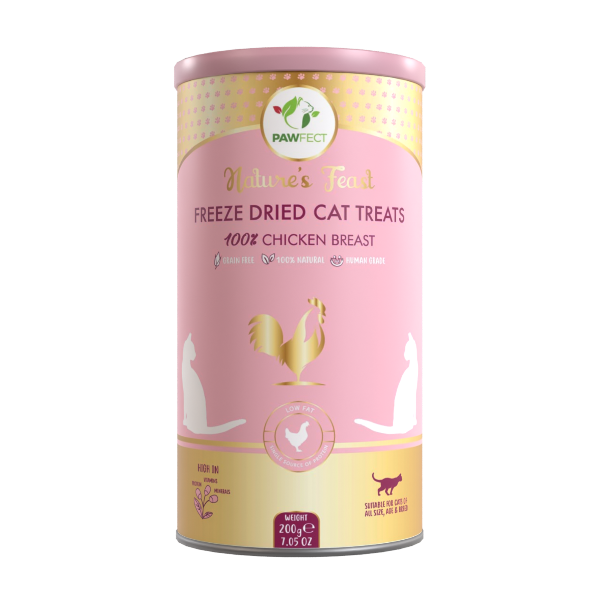 Pawfect Nature's Feast Freeze Dried Dondurulmuş Kurutulmuş Kedi Ödülü, 50g