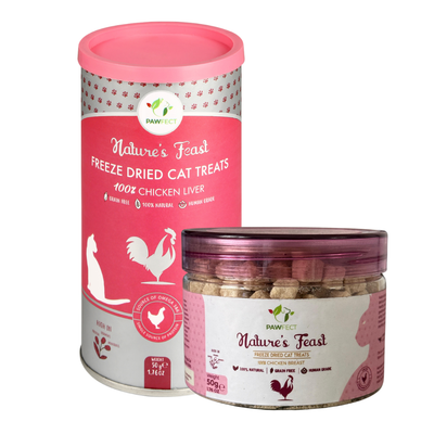 Pawfect Nature's Feast Freeze Dried Dondurularak Kurutulmuş Kedi Ödülü, 50g