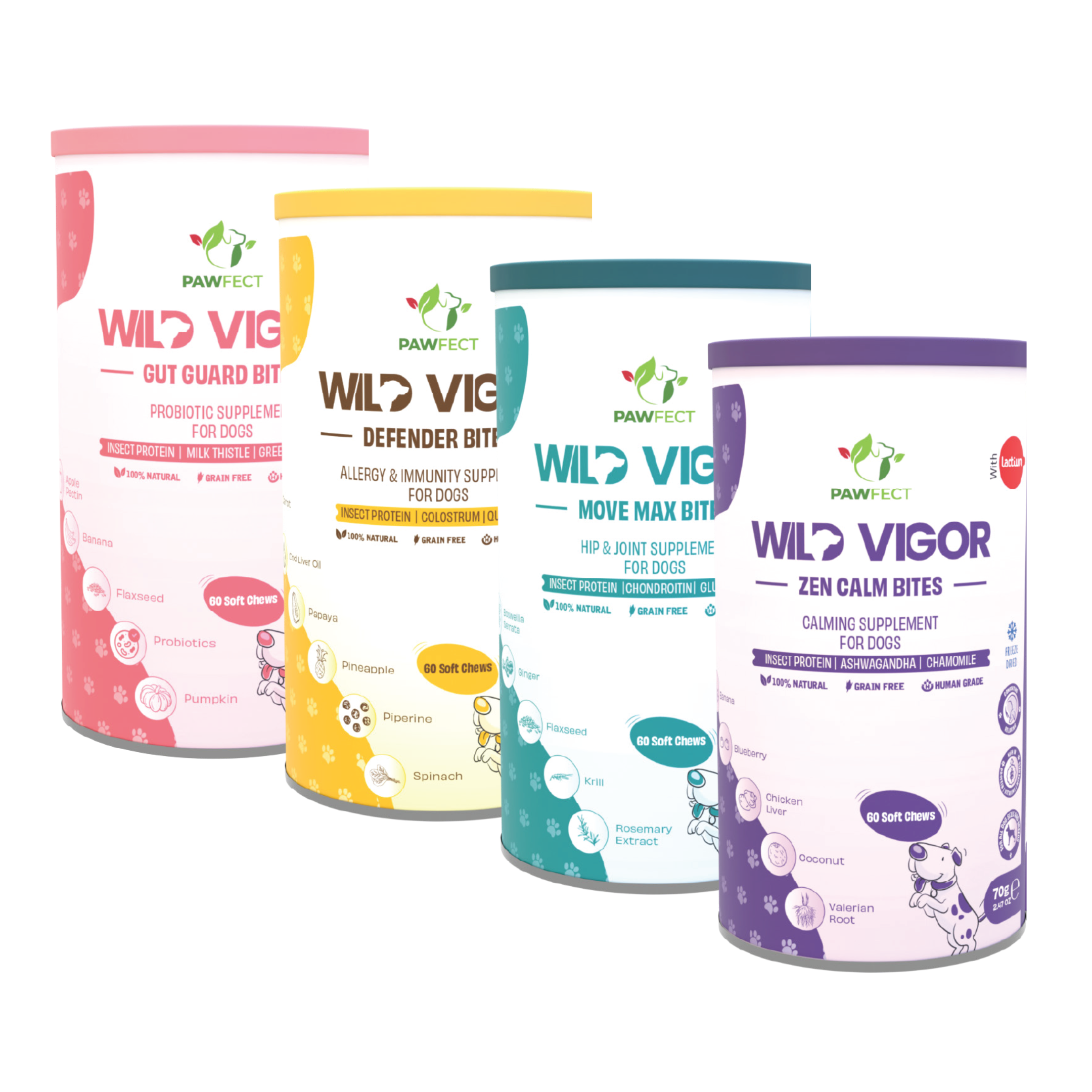 Pawfect Wild Vigor Larva proteinli Dondurulmuş Kurutulmuş Köpek Ödülü, 70g